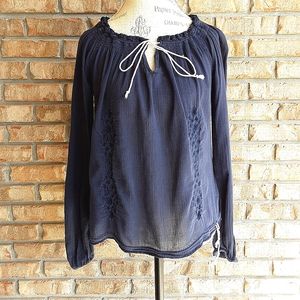 Tommy Hilfiger long sleeve boho peasant style top
